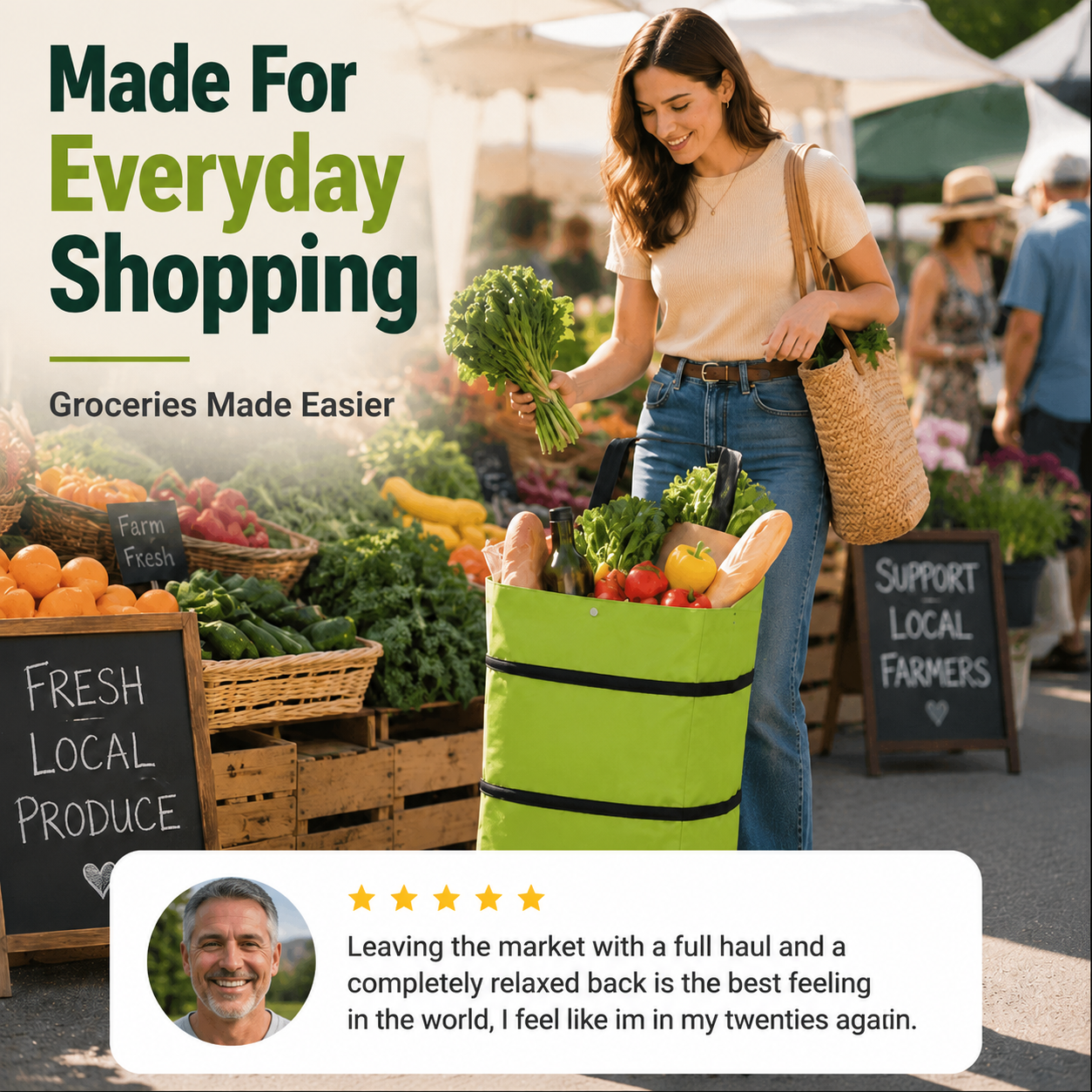 FEELBETTR Premium Foldable Shopping Bag