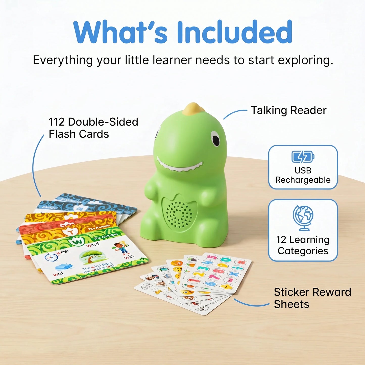 FEELBETTR Dinosaur Talking Flash Cards