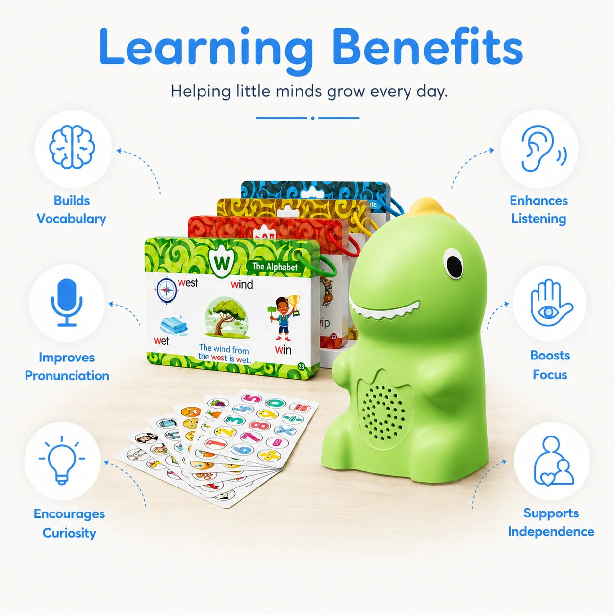 FEELBETTR Dinosaur Talking Flash Cards